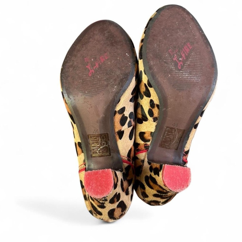Miss L Fire Shoes | Miss L Fire Leopard Print Heels with Red Trim - Picture 7 of 8
